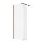 1000mm Brushed Bronze Shower Screen for Wet Room & Walk In Shower with 300mm Hinged Flipper Return Panel - Corvus