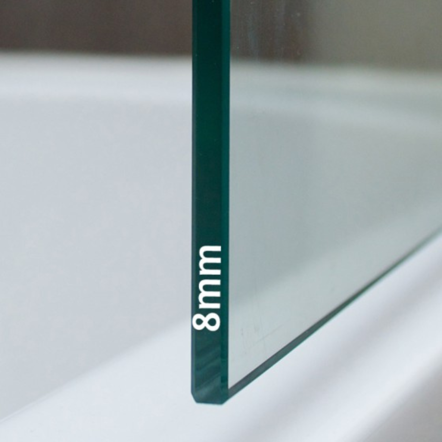 700mm Nickel Shower Screen for Wet Room & Walk In Shower with 300mm Hinged Flipper Return Panel - Corvus
