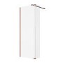 700mm Brushed Bronze Shower Screen for Wet Room & Walk In Shower with 300mm Hinged Flipper Panel - Corvus