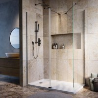 1600x800mm Gunmetal Grey Wet Room Shower Screen Enclosure - Corvus