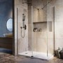 1600x800mm Gunmetal Grey Wet Room Shower Screen Enclosure - Corvus