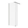700mm Gunmetal Grey Grey Shower Screen for Wet Room & Walk In Shower with 300mm Hinged Flipper Panel - Corvus