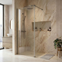 800mm Gunmetal Grey Shower Screen for Wet Room & Walk In Shower with 300mm Hinged Flipper Return Panel - Corvus