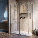 BUN/CORNK1000/96971 1600x800mm Brushed Nickel Walk-In Shower Enclosure with Fixed Panel – Corvus