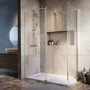 1600x800mm Brushed Nickel Wet Room Shower Screen Enclosure - Corvus