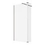 1000mm Nickel Shower Screen for Wet Room & Walk In Shower with 300mm Hinged Flipper Return Panel - Corvus