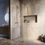 900mm Nickel Shower Screen + 300mm Flipper Panel - Corvus