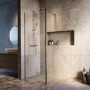 900mm Brushed Nickel Shower Screen for Wet Room & Walk In Shower with 300mm Fixed Return Panel – Corvus