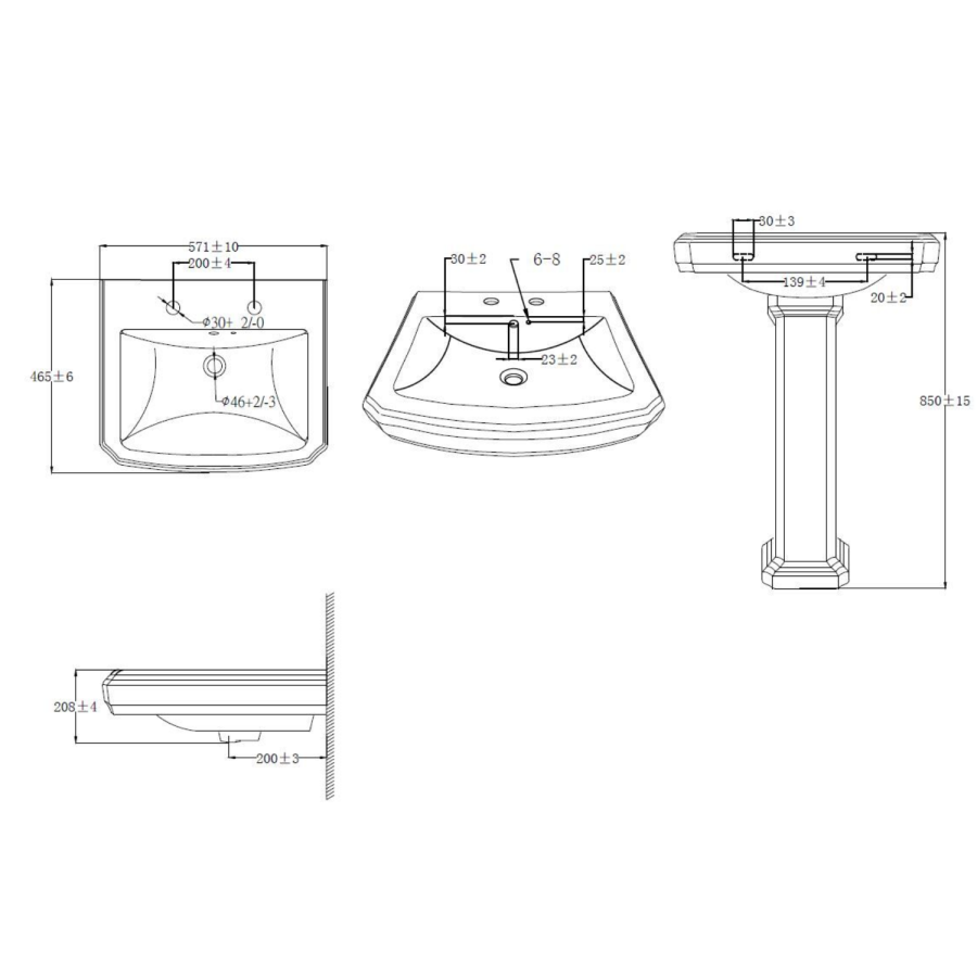 Taylor & Moore Traditional High Level Toilet & Basin Bathroom Suite