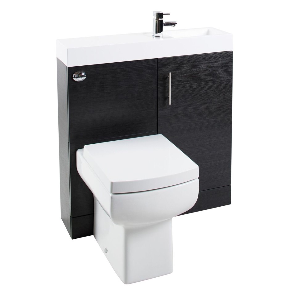 Black Cloakroom Vanity Unit & Basin with Delta Toilet Better Bathrooms