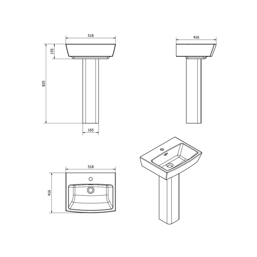 Delta Full Pedestal Toilet and Basin Suite