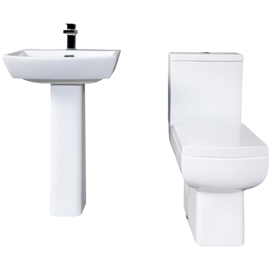 Delta Full Pedestal Toilet and Basin Suite