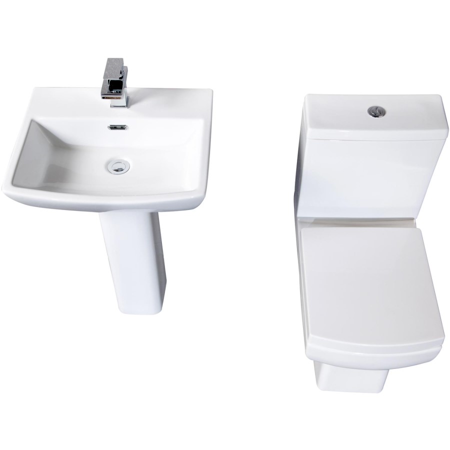 Delta Full Pedestal Toilet and Basin Suite