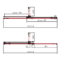 1200mm Brushed Brass Sliding Door Shower Enclosure + Wall Support Bar 8mm Glass - Denver