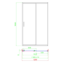 1200mm Brushed Brass Sliding Door Shower Enclosure + Wall Support Bar 8mm Glass - Denver