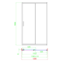 1200mm Brushed Brass Sliding Shower Door + Wall Support Bar 8mm Glass - Denver