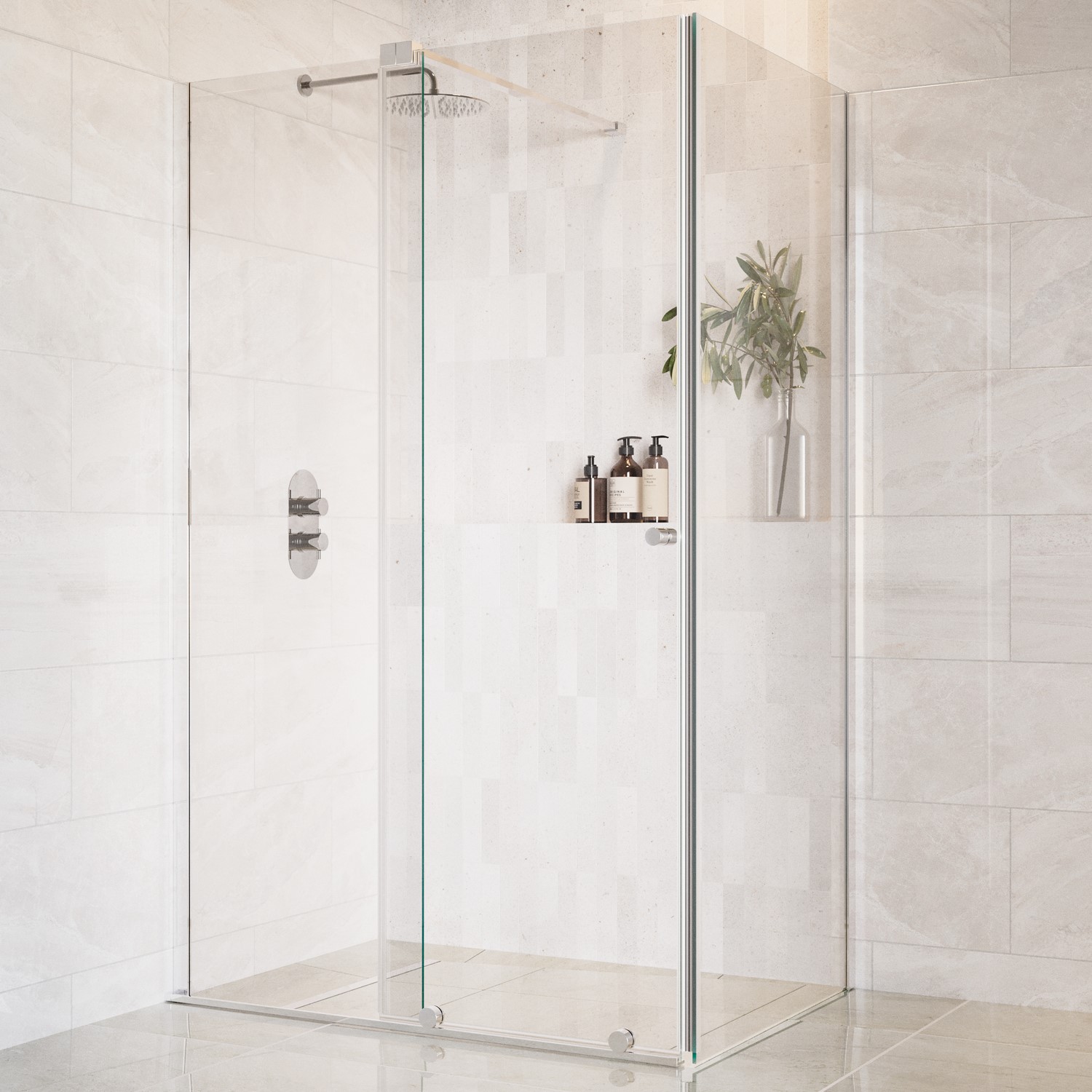 1200x800mm Chrome 8mm Glass Frameless Rectangular Sliding Shower ...