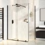 1200x900mm Black 8mm Glass Frameless Rectangular Sliding Shower Enclosure - Denver