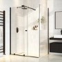 1200x900mm Black 8mm Glass Frameless Rectangular Sliding Shower Enclosure - Denver