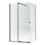 1200x900mm Black 8mm Glass Frameless Rectangular Sliding Shower Enclosure - Denver