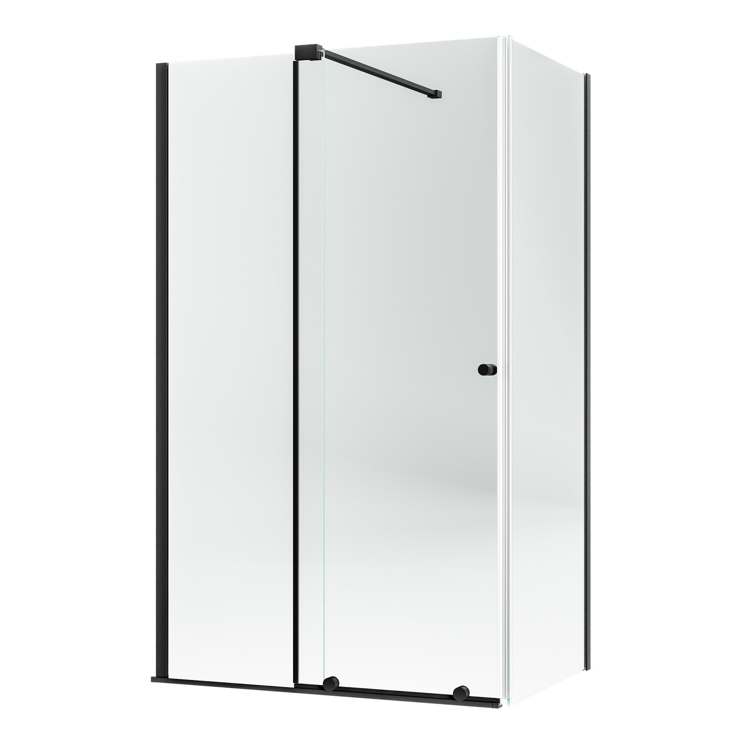 1200x800mm Black 8mm Glass Frameless Sliding Rectangular Shower ...