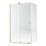 1200x800mm Brushed Brass 8mm Glass Rectangular Frameless Sliding Shower Enclosure - Denver