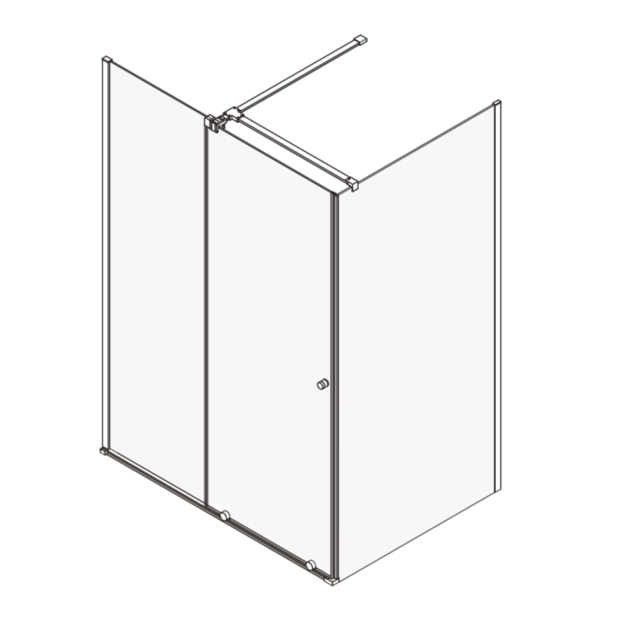 1200x900mm Brushed Brass 8mm Glass Frameless Rectangular Sliding Shower Enclosure - Denver