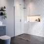 1400mm Chrome Frameless Sliding Wet Room Shower Screen - Denver
