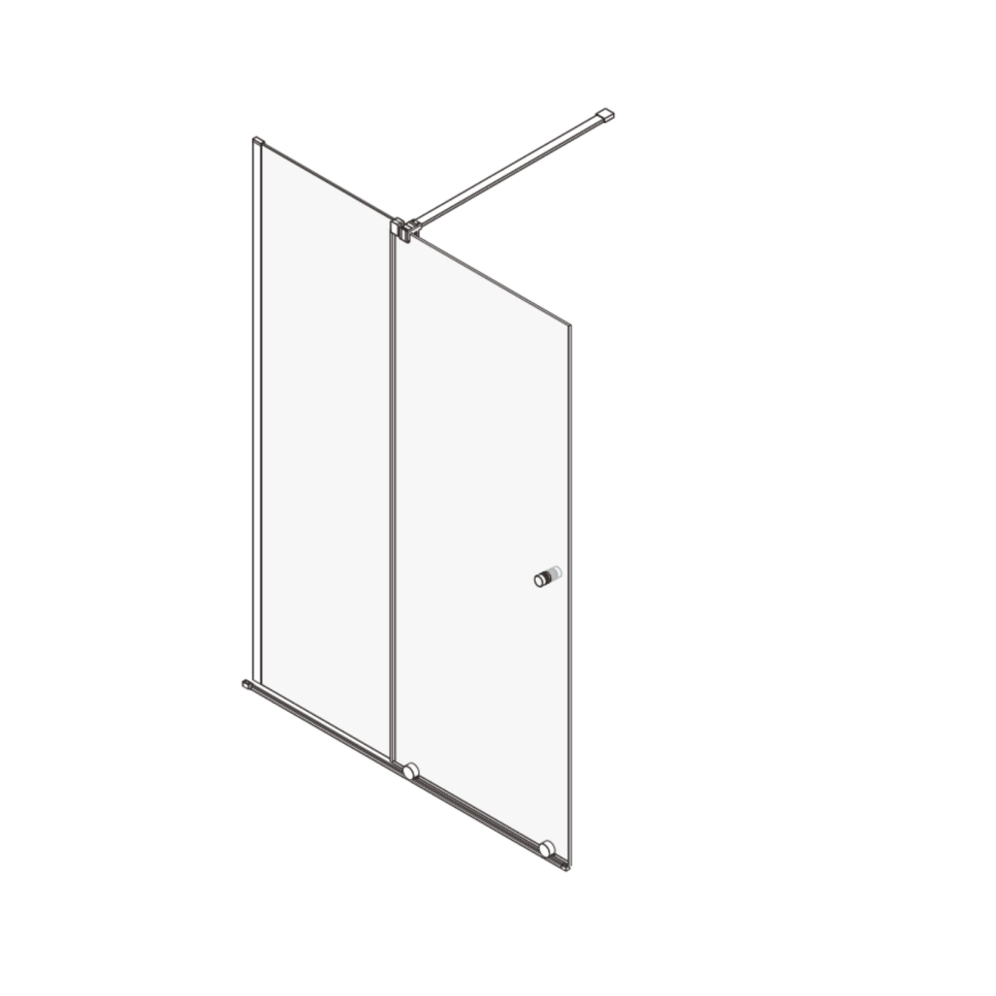 1400mm Brushed Brass Sliding Shower Door + Wall Support Bar 8mm Glass - Denver