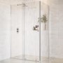 1400x900mm Chrome 8mm Glass Frameless Rectangular Sliding Shower Enclosure - Denver