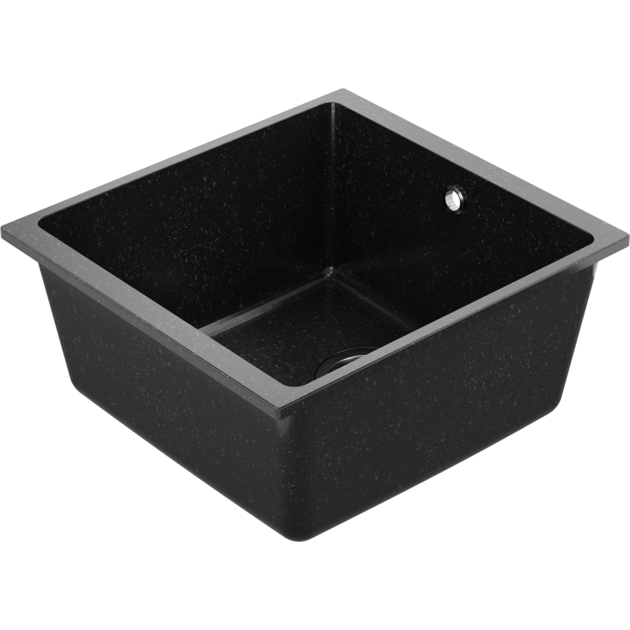 Single Bowl Black Inset Granite Composite Kitchen Sink with Waste Kit - Enza Eden