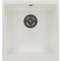 Single Bowl White Inset Granite Composite Kitchen Sink with Waste Kit - Enza Eden