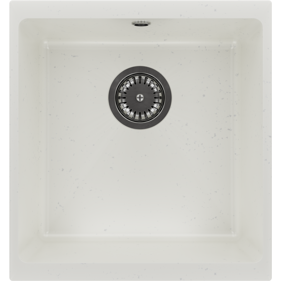 Single Bowl White Inset Granite Composite Kitchen Sink with Waste Kit - Enza Eden