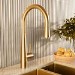 Brushed Brass Single Lever Pull Out Monobloc Kitchen Mixer Tap - Enza Olney