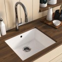 EDE53X4WHT Single Bowl White Inset Granite Composite Kitchen Sink with Waste Kit - Enza Eden