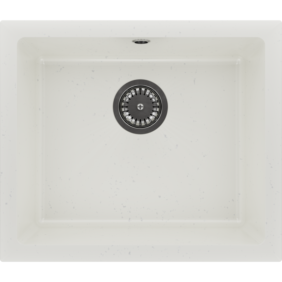 Single Bowl White Inset Granite Composite Kitchen Sink with Waste Kit - Enza Eden