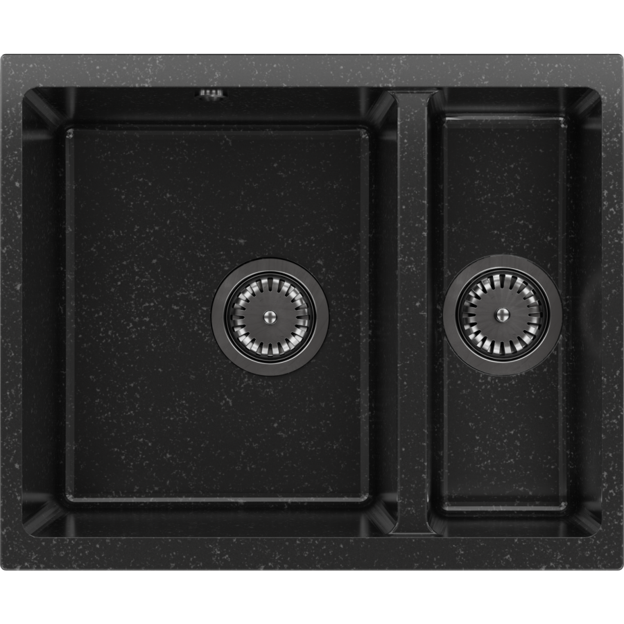 1.5 Bowl Black Undermount Granite Composite Kitchen Sink with Waste Kit - Enza Eden