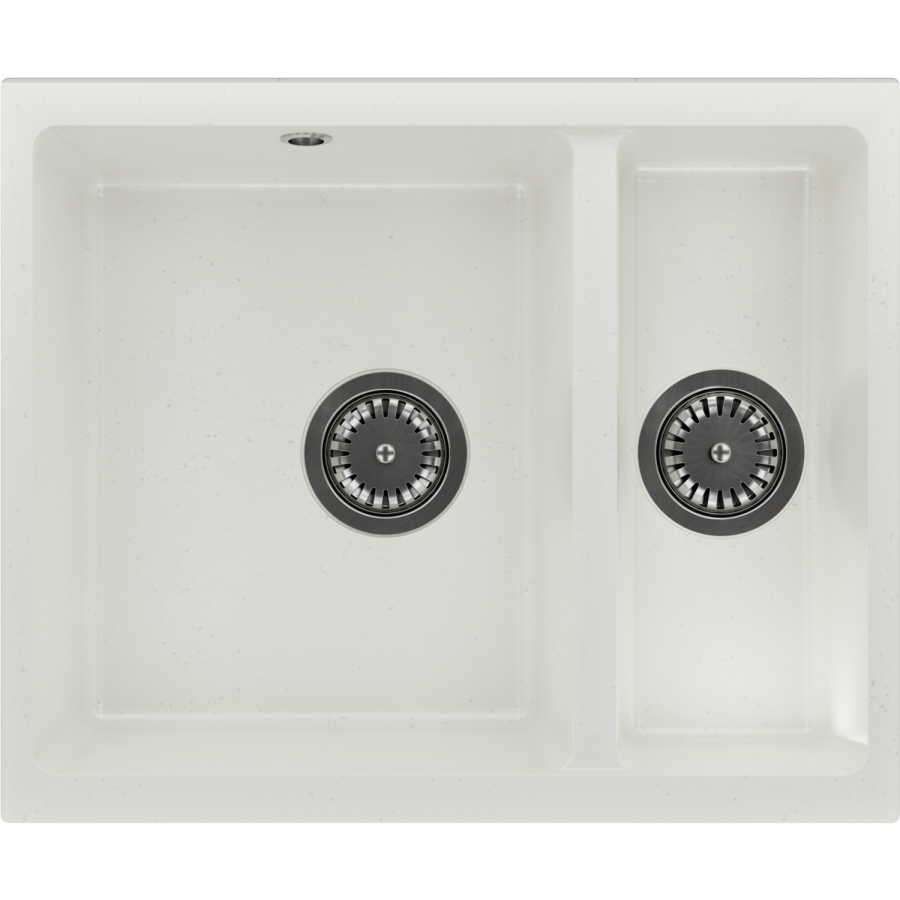 1.5 Bowl White Inset Granite Composite Kitchen Sink with Waste Kit - Enza Eden