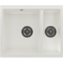 1.5 Bowl White Undermount Composite Kitchen Sink With Chrome Pull Out Kitchen Mixer Tap Set - Enza