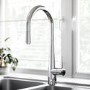1.5 Bowl Chrome Stainless Steel Reversible Inset Kitchen Sink with Pull Out Mixer Tap Set - Enza