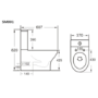 Close Coupled Toilet with Slim line Soft Close Seat
