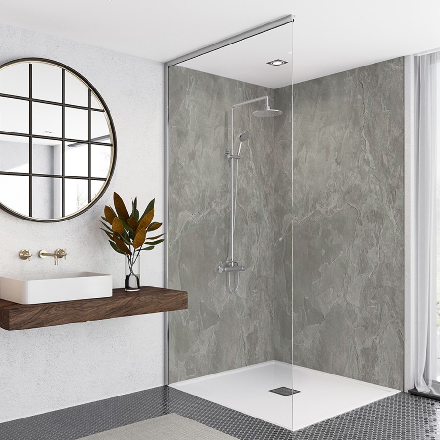 Grey Scafell Slate Elite Wall Panel 2420mm h x 600mm w - Mermaid