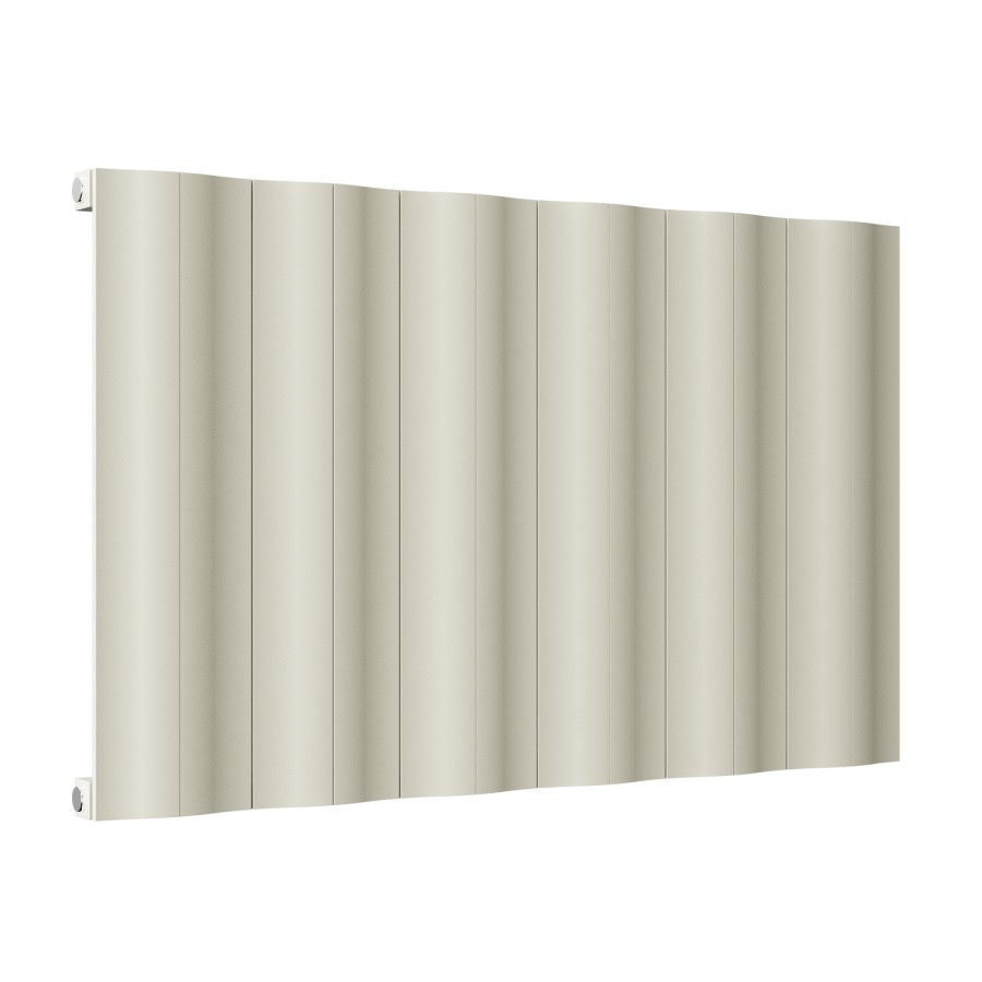 Beige Horizontal Wave Designer Single Panel Radiator 600 x 970 - Elbrus