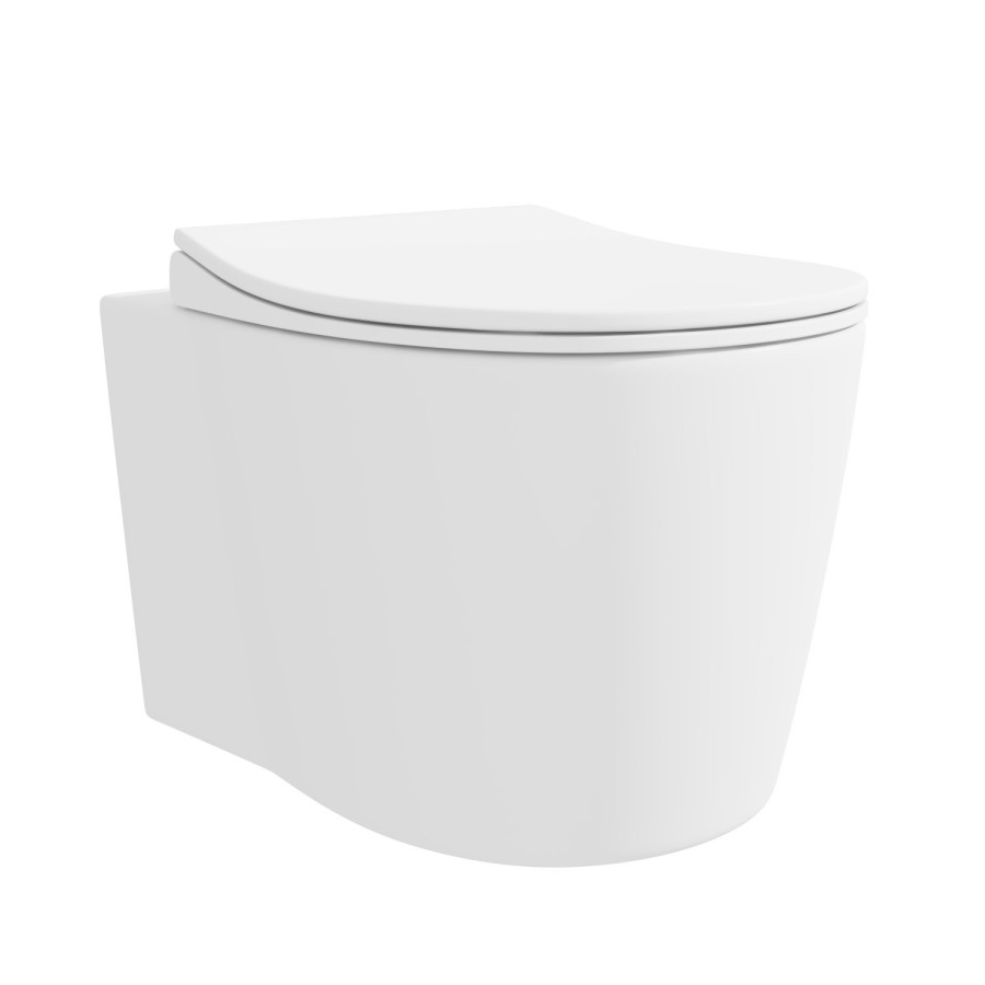 Wall Hung Toilet with Soft Close Toilet Seat, Brushed Bronze Pneumatic Flush Plate, 1168mm Frame & Cistern - Alcor