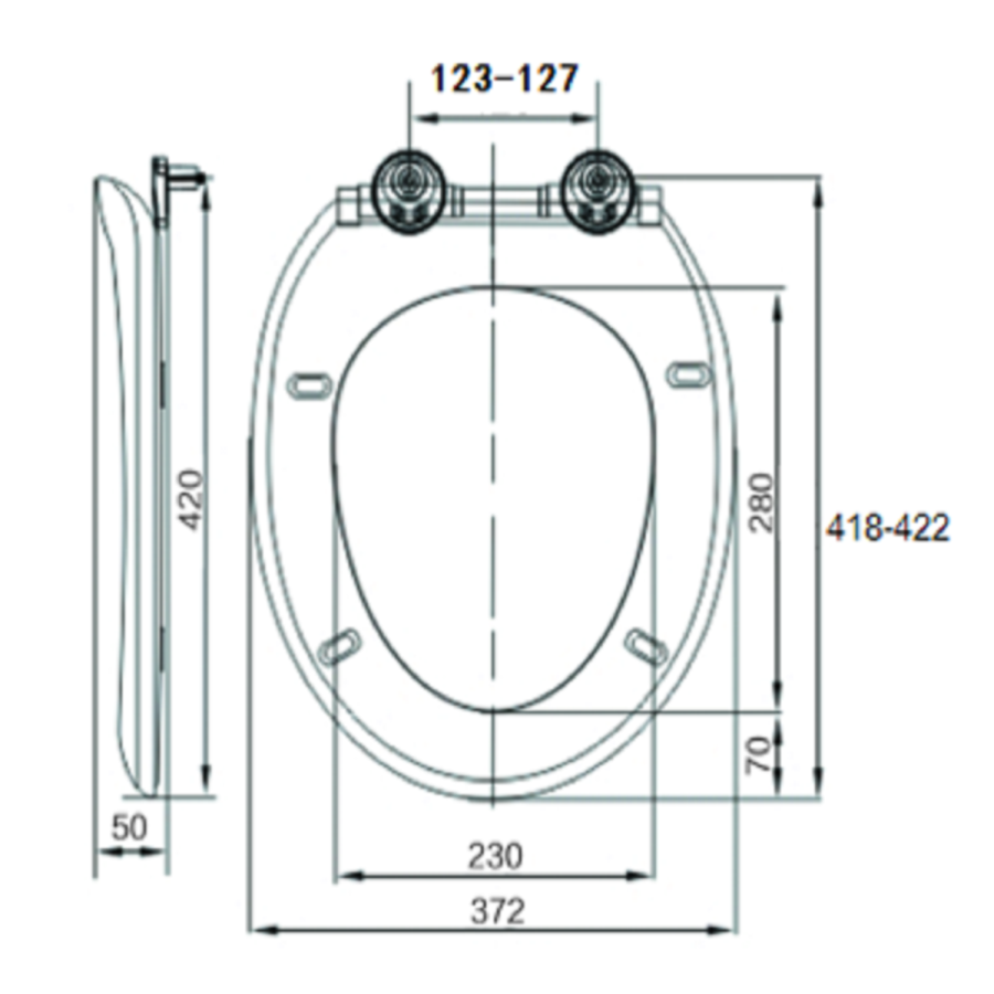Wall Hung Toilet with Soft Close Toilet Seat, Brushed Bronze Pneumatic Flush Plate, 1168mm Frame & Cistern - Alcor