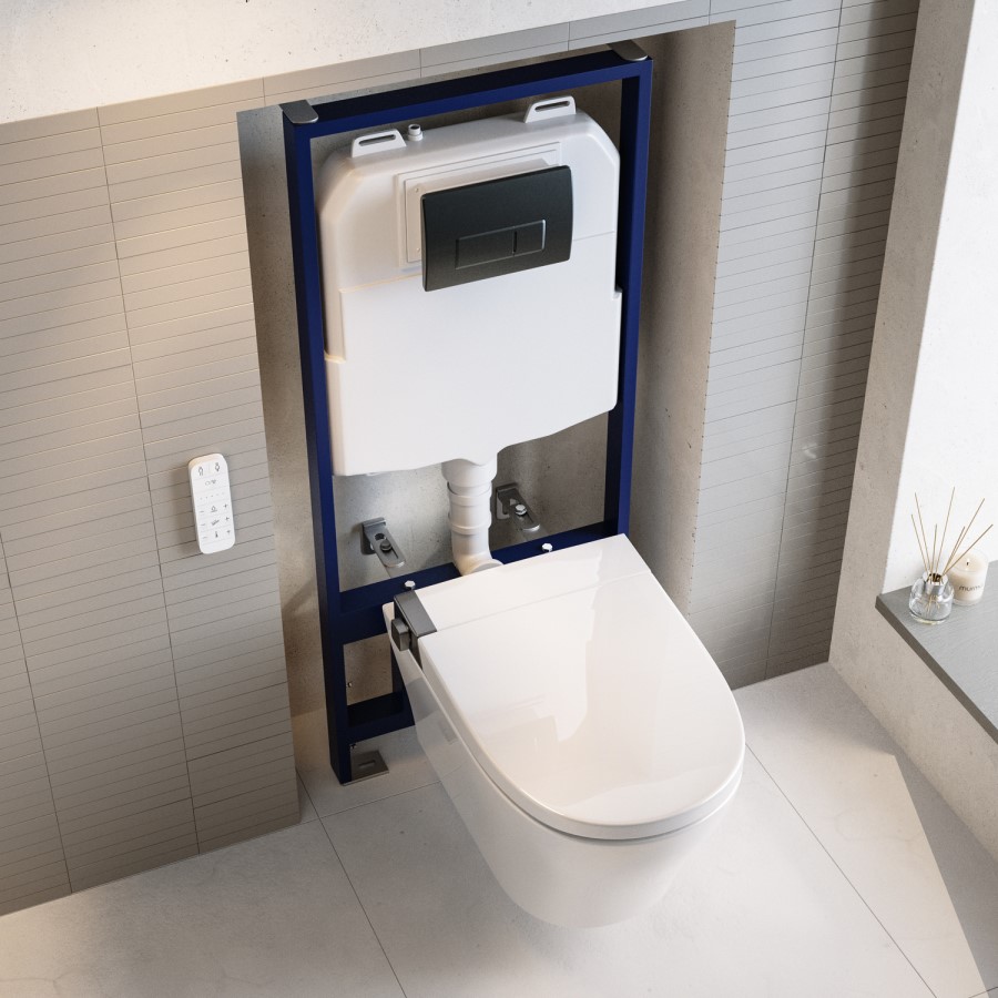 Wall Hung Smart Bidet Japanese Toilet with Heated Seat - Purificare