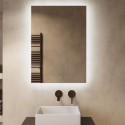 A1/ELIOBP500 GRADE A1 - Rectangular Backlit Bathroom Mirror with Battery Operated Lights 500 x 700mm - Elio
