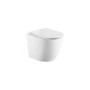 Wall Hung Toilet with Soft Close Seat, Brushed Bronze Pneumatic Flush Plate, 1168mm Frame & Cistern - Roma