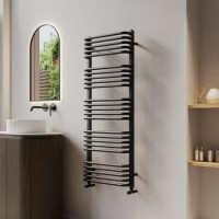 Black Curved Towel Radiator 1270 x 500mm - Ember