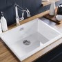 Single Bowl White Ceramic Kitchen Sink- Taylor & Moore Esme